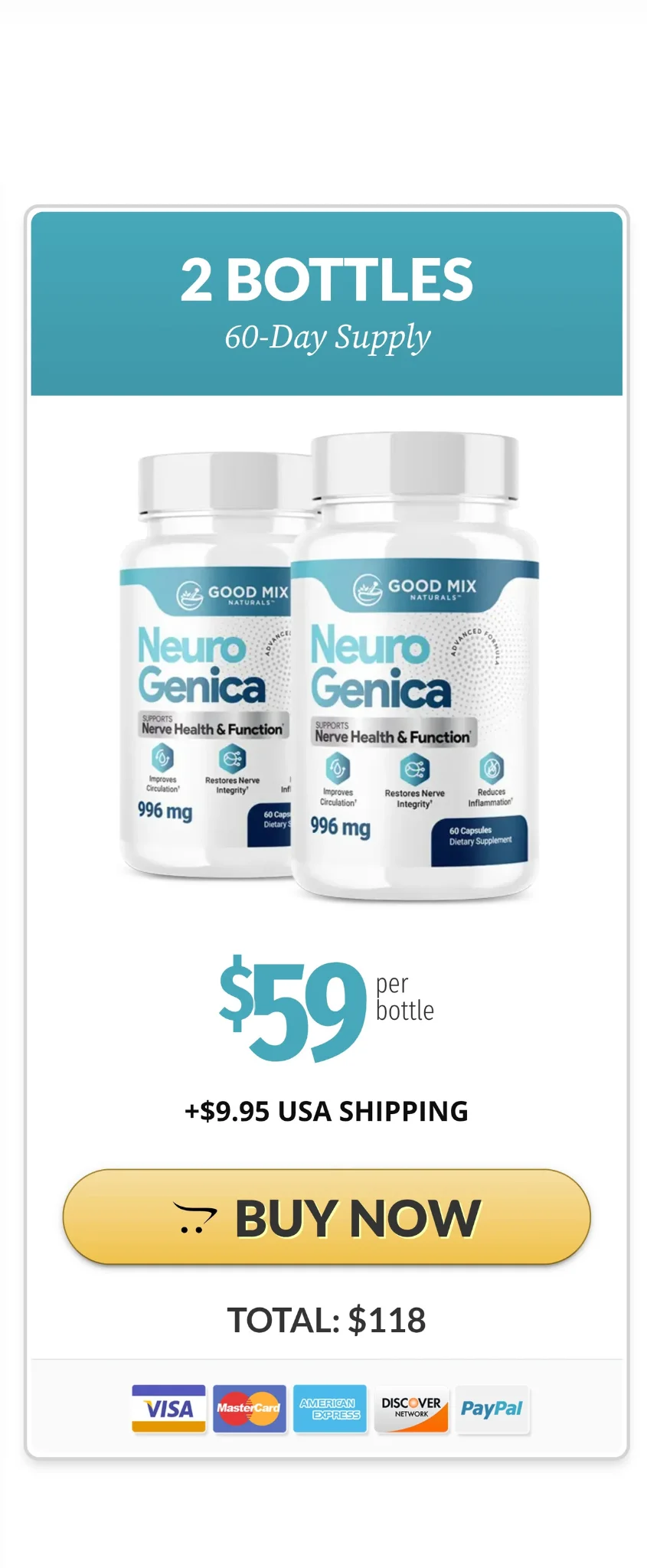 NeuroGenica™ 2 bottles pricing